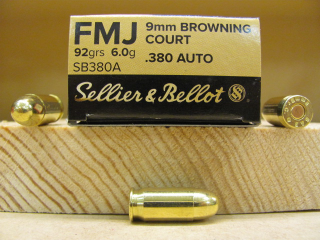 50 Round Box - 380 Auto / ACP Sellier Bellot 92 Grain FMJ Ammo - SB380A ...